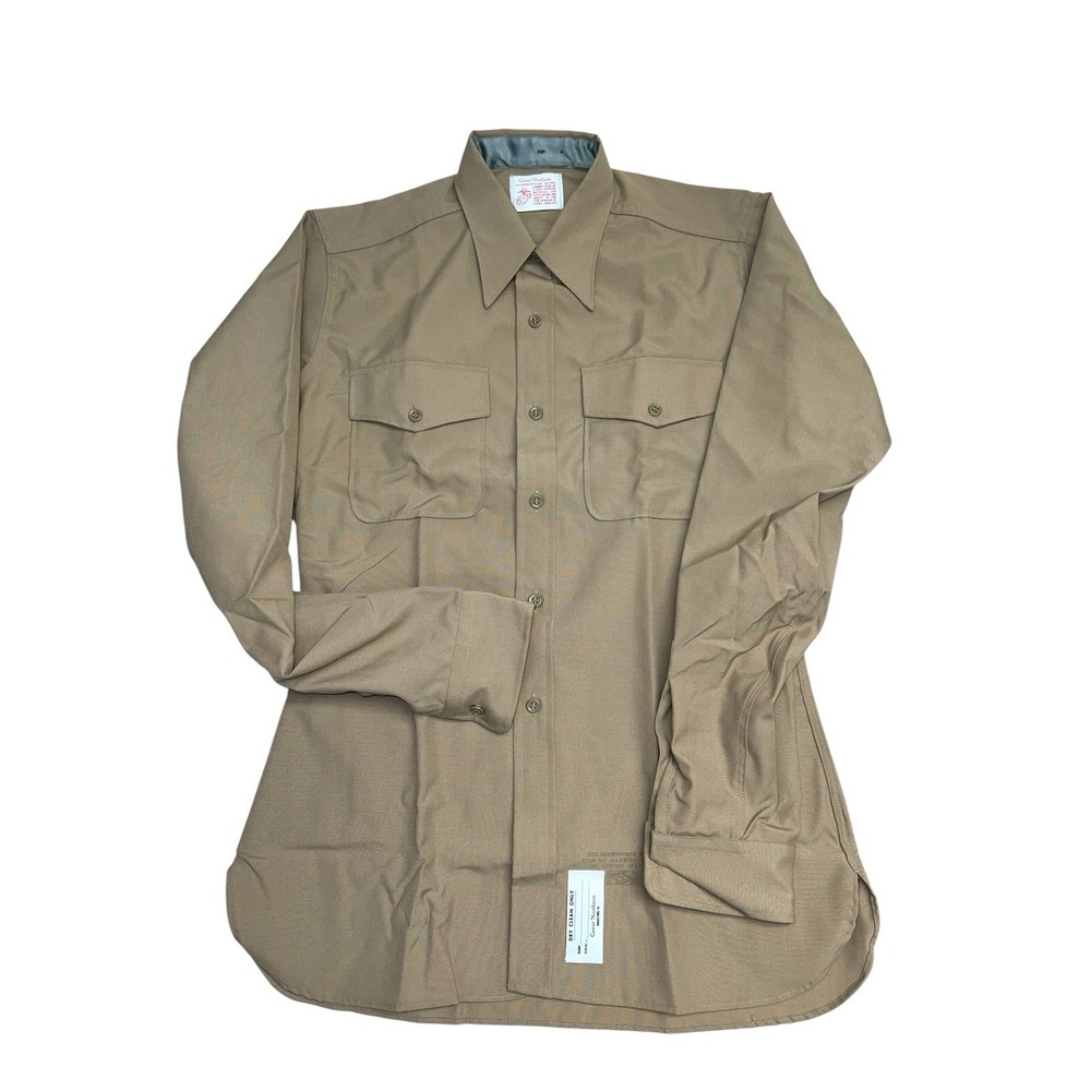 Great Northern US Marine‎ Uniform Brown Button Up Long Sleeve Authentic 15R 6
